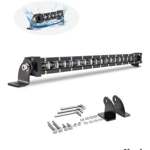 SLIM Led Light bar 20inch 90W Single Row Driving Light 6D Lamp Cup Off Road
